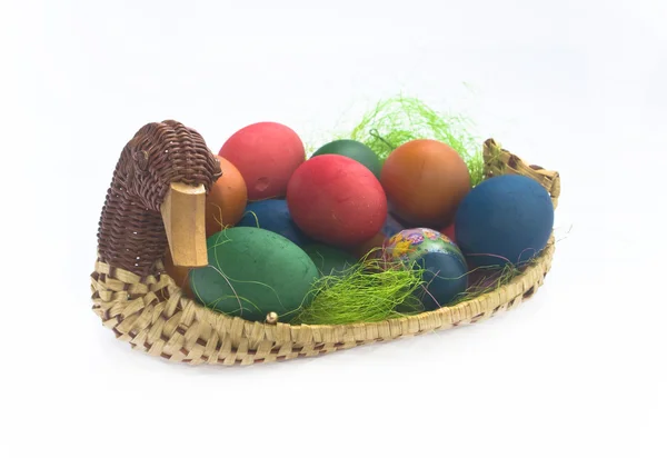 The multi-coloured painted eggs Easter — Stock Photo, Image