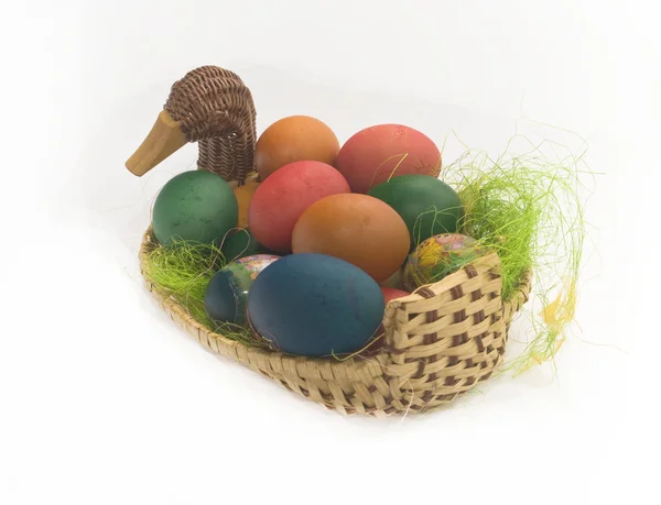 Ovos pintados de várias cores Páscoa — Fotografia de Stock