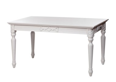 Elegant white table, with clipping path clipart