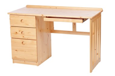 Study desk over white, with clipping path clipart