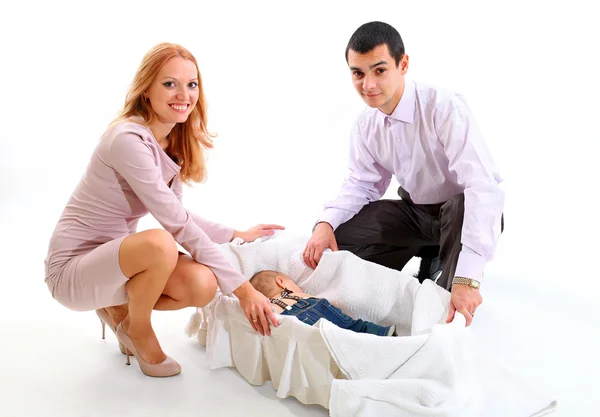 Young couple with baby — Stock Photo, Image