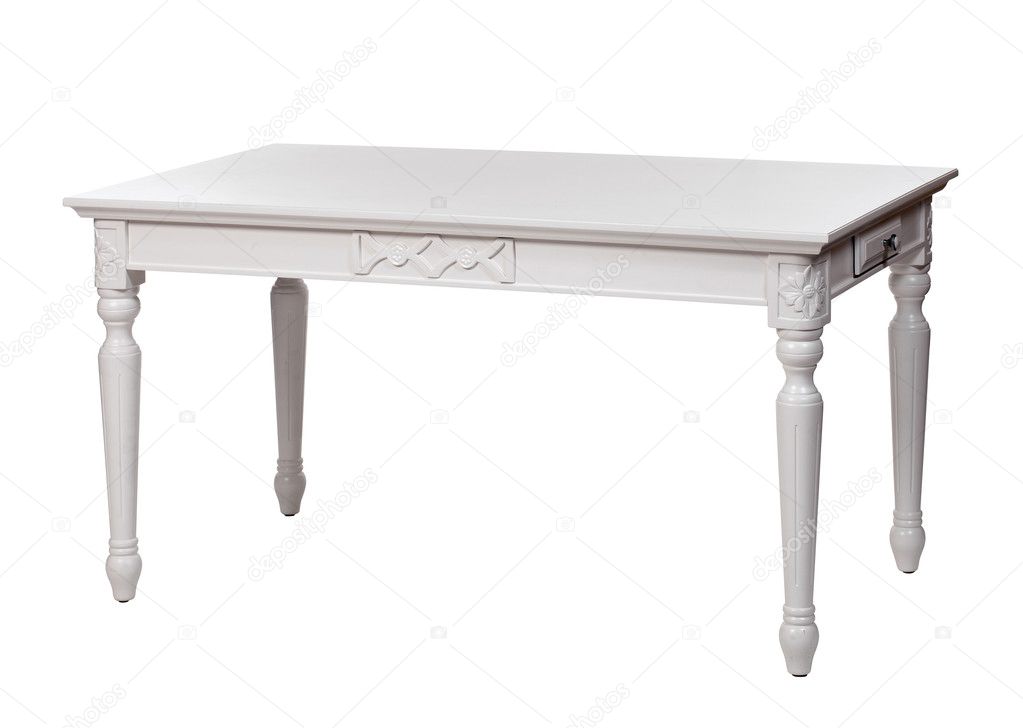 Elegant white table, with clipping path