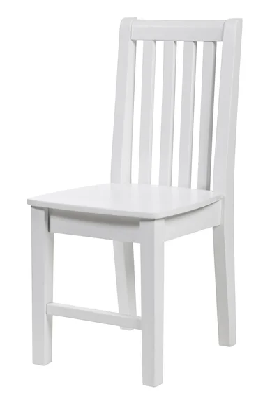 Ahşap sandalye üzerinde kırpma yolu ile beyaz — Stok fotoğraf