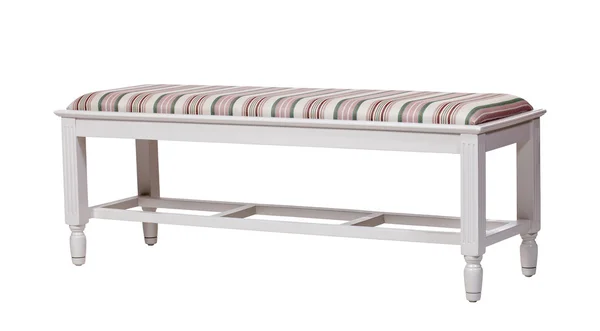 Upholstered wood bench isolated over white — Stock Photo, Image