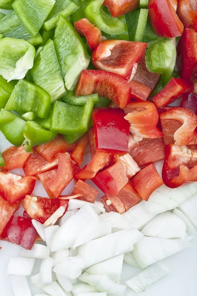 Peppers and onion — Stock Photo, Image
