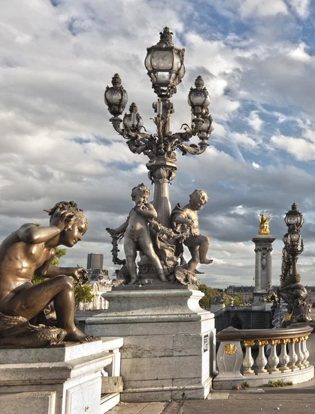 Ponte Alexandre III a Parigi, Francia Immagini Stock Royalty Free