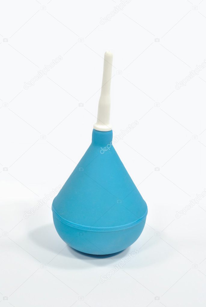 The blue enema syringe