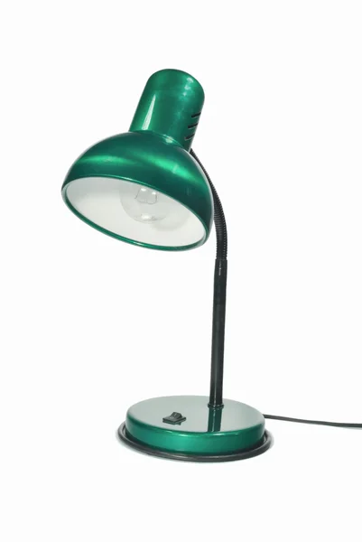 Una lámpara de mesa verde Fotos de stock libres de derechos