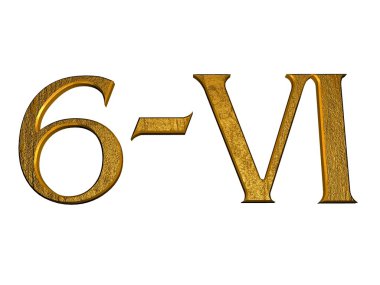 3d golden normal numbers and with Roman numeral clipart