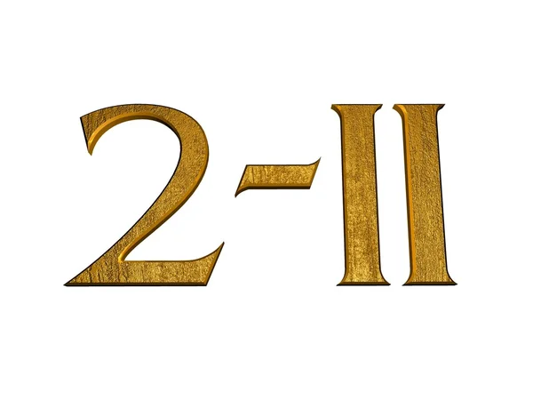 Numéros normaux dorés 3d et avec chiffres romains — Photo