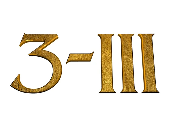 3d golden normal numbers and with Roman numeral — Stock Photo, Image