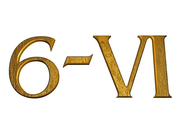 Números normales de oro 3d y con número romano —  Fotos de Stock