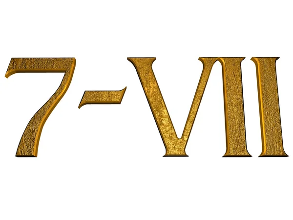 3d números normais dourados e com numeração romana — Fotografia de Stock
