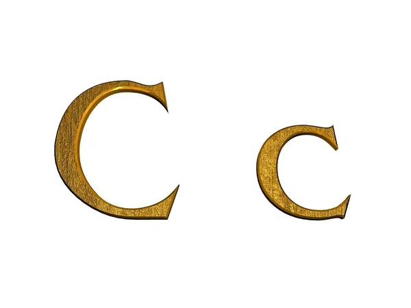 Satu huruf dari alfabet emas — Stok Foto