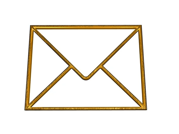 3d golden mail sign — Stock Photo, Image
