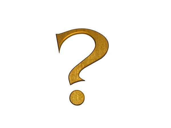 Marca de pregunta de oro 3d —  Fotos de Stock