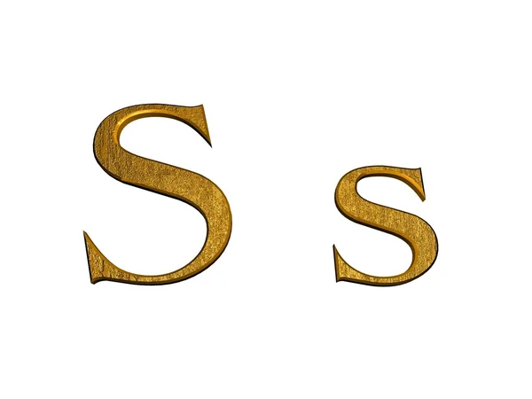 Una lettera di alfabeto dorato — Foto Stock