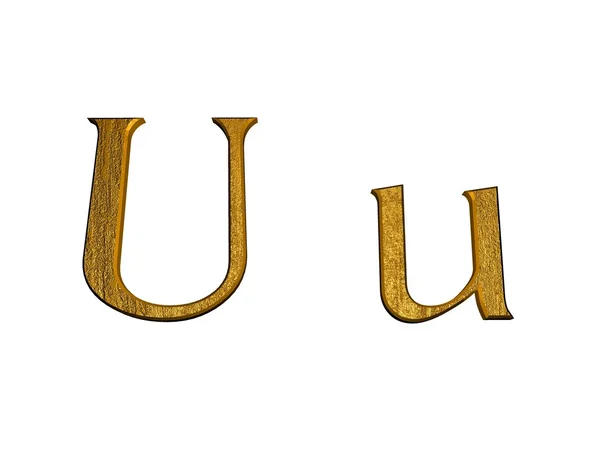 Uma letra do alfabeto dourado — Fotografia de Stock