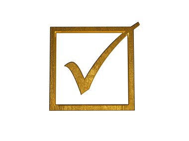 3d golden checkbox. clipart