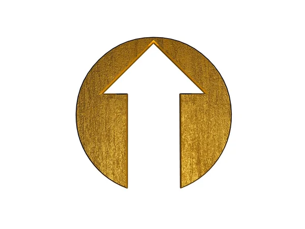 3D σύμβολο χρυσό βέλος — Φωτογραφία Αρχείου