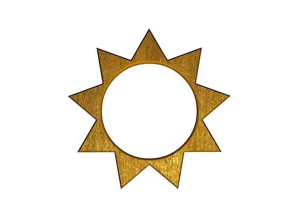 3D σύμβολο χρυσός ήλιος — Φωτογραφία Αρχείου
