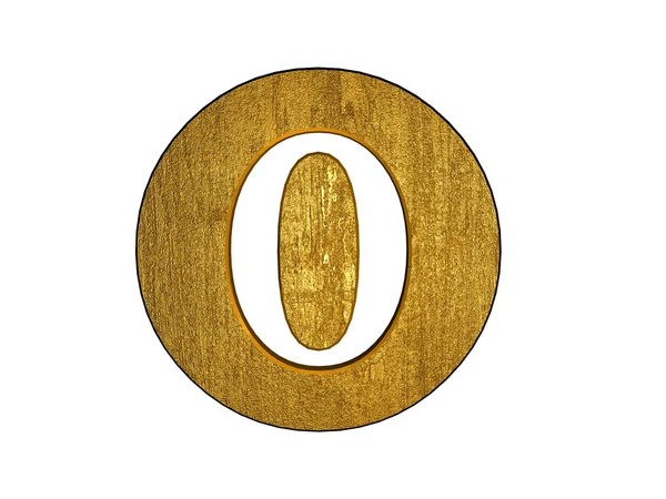 3d golden zero number — Stock Photo, Image