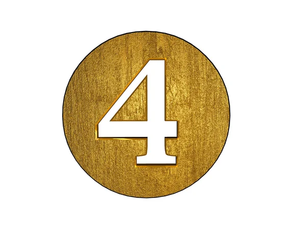 3d dourado quatro número — Fotografia de Stock