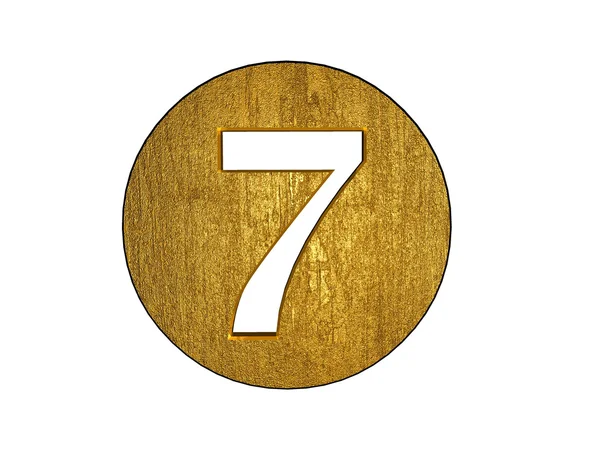 3d golden seven number — Stock Photo, Image