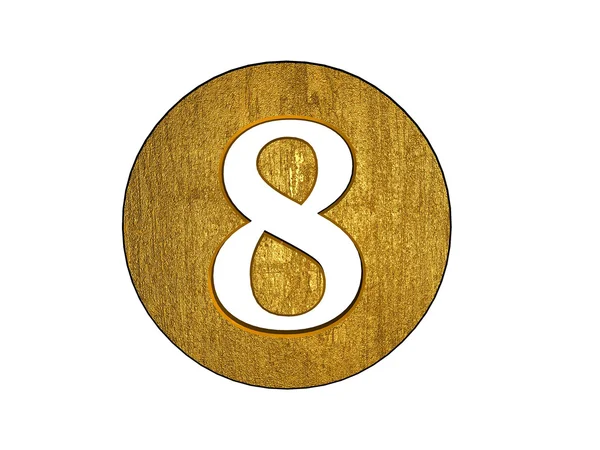 3d golden eight number — Stock Photo, Image