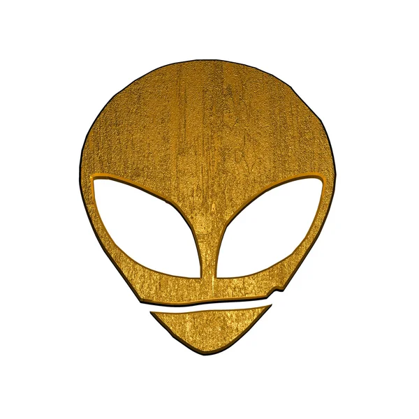 stock image 3d golden alien symbol