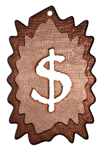 3D χάλκινο σήμα του δολαρίου — Φωτογραφία Αρχείου