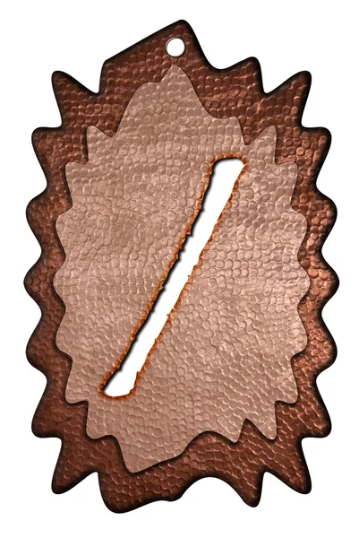 3d Carta a em bronze, sobre um fundo isolado branco . — Fotografia de Stock