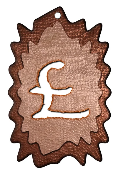 3d bronze pound mark — Stock Photo, Image