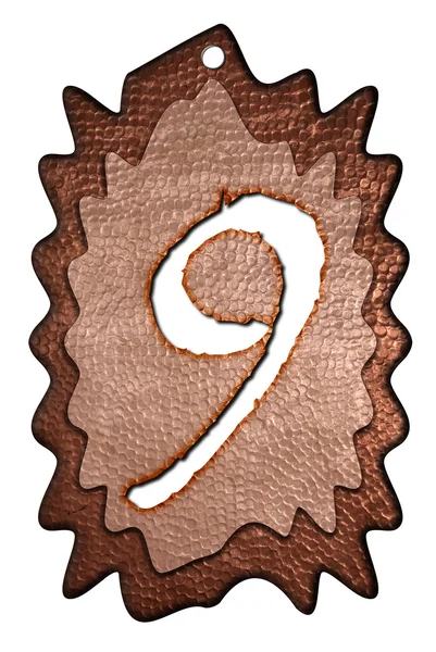 3d bronce nueve número — Foto de Stock