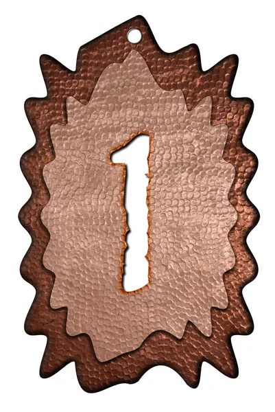 3d bronze um número — Fotografia de Stock