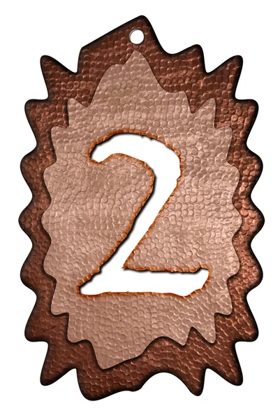 3d Bronze zwei Zahlen — Stockfoto