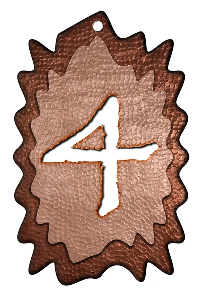 3d Bronze vier Zahl — Stockfoto