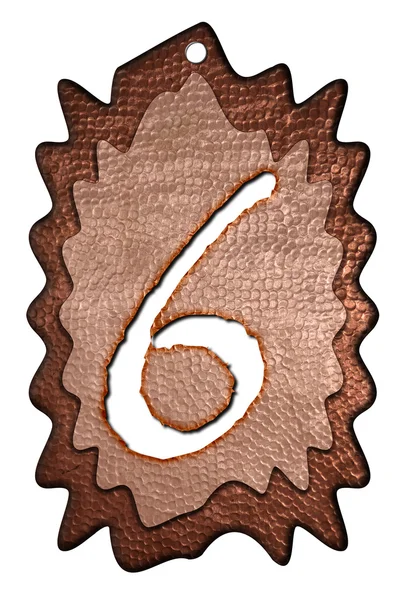 3d bronze six number — Stock Photo, Image