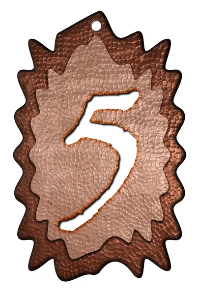 3d bronze cinco número — Fotografia de Stock