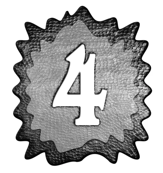 3d cuatro números de metal —  Fotos de Stock