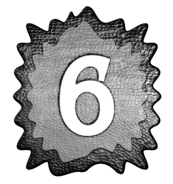 3d metal seis número — Fotografia de Stock