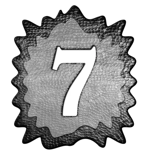3d metallo sette numeri — Foto Stock