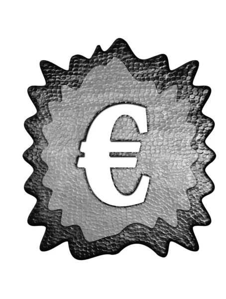 3d metallo euro marchio — Foto Stock