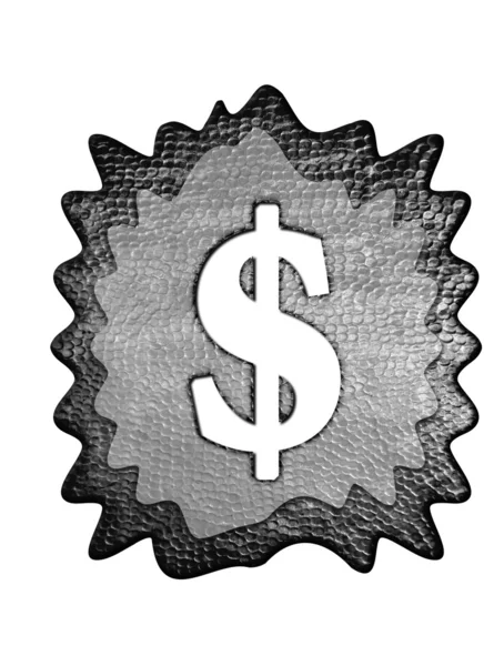 3d Metall-Dollar-Marke — Stockfoto