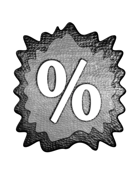 3d metal marca procent — Fotografia de Stock
