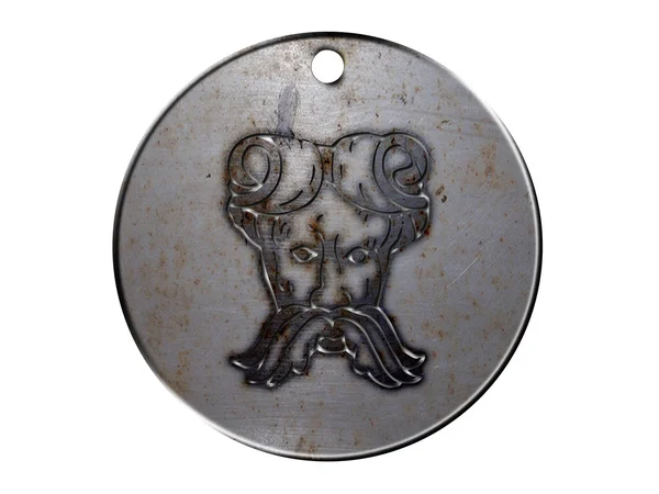 3d міфологія монстрів, в металевій медальйоні — стокове фото