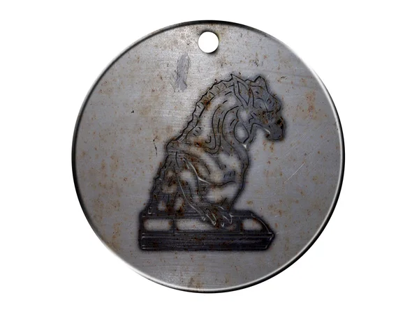 3d monster mythology, in metal medallion — Stock Photo, Image