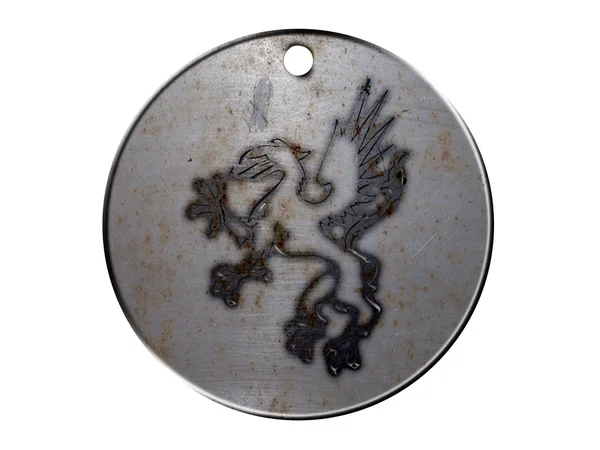 Mitología monstruo 3d, en medallón de metal — Foto de Stock