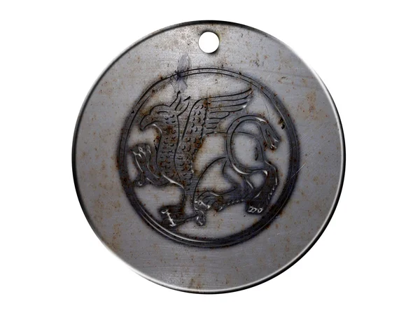 3d monster mythology, in metal medallion — Stock Photo, Image