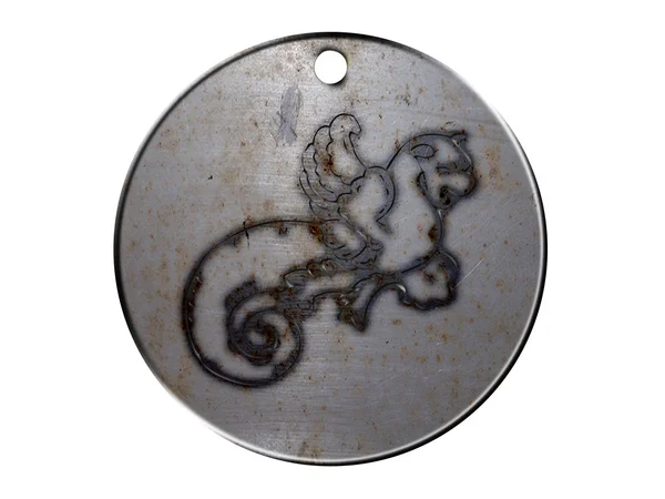 3D monster mitologii, w metalowej medalion — Zdjęcie stockowe